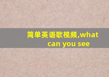 简单英语歌视频,what can you see